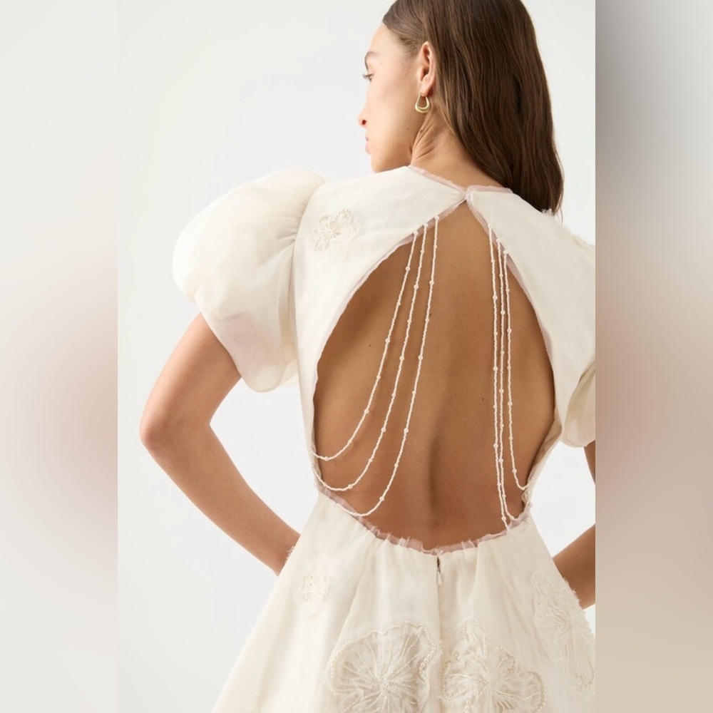 Aje off white Dress with Pearl Detail, size US 12, new with tags - Picture 4 of 10